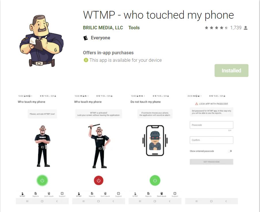 WTMP – Who touched my phone?